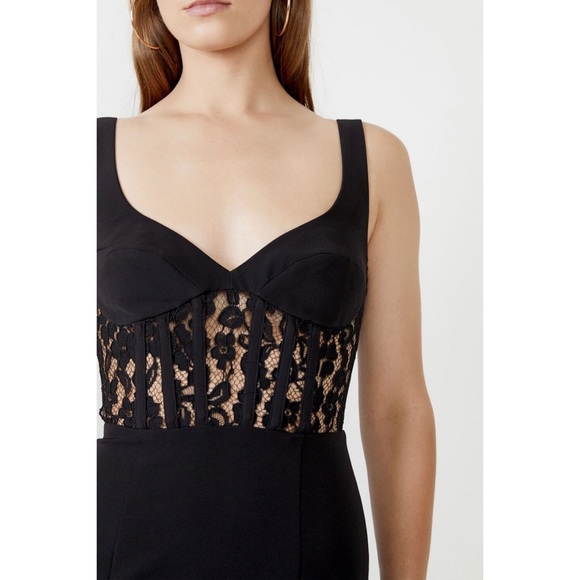 BARDOT CORSET LACE PANEL DRESS IN BLACK US 10 - Picture 9 of 16